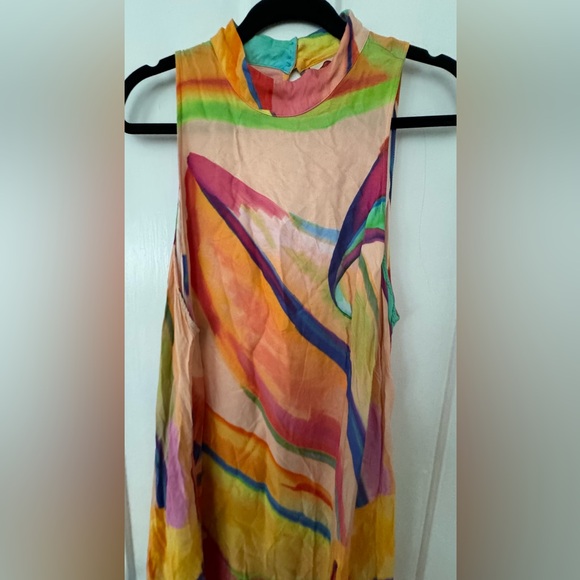 COPY - Anthropologie Farm Rio Maxi Dress Halter Abstract Painterly Pocket - Picture 5 of 6